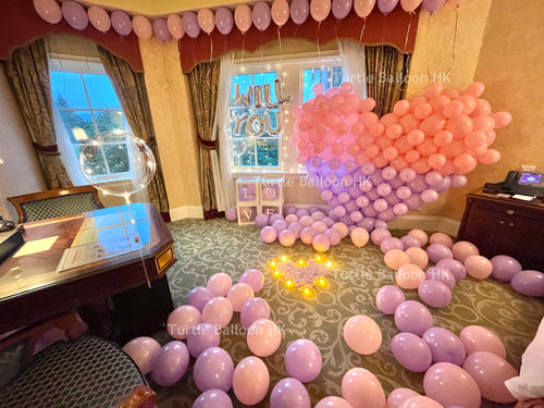升級粉紫心心求婚 - Turtle Balloon HK