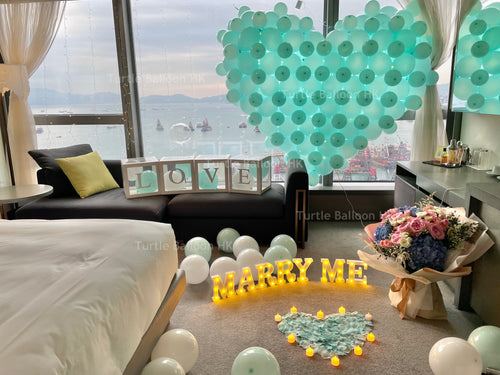 升級Tiffany Blue心心求婚佈置